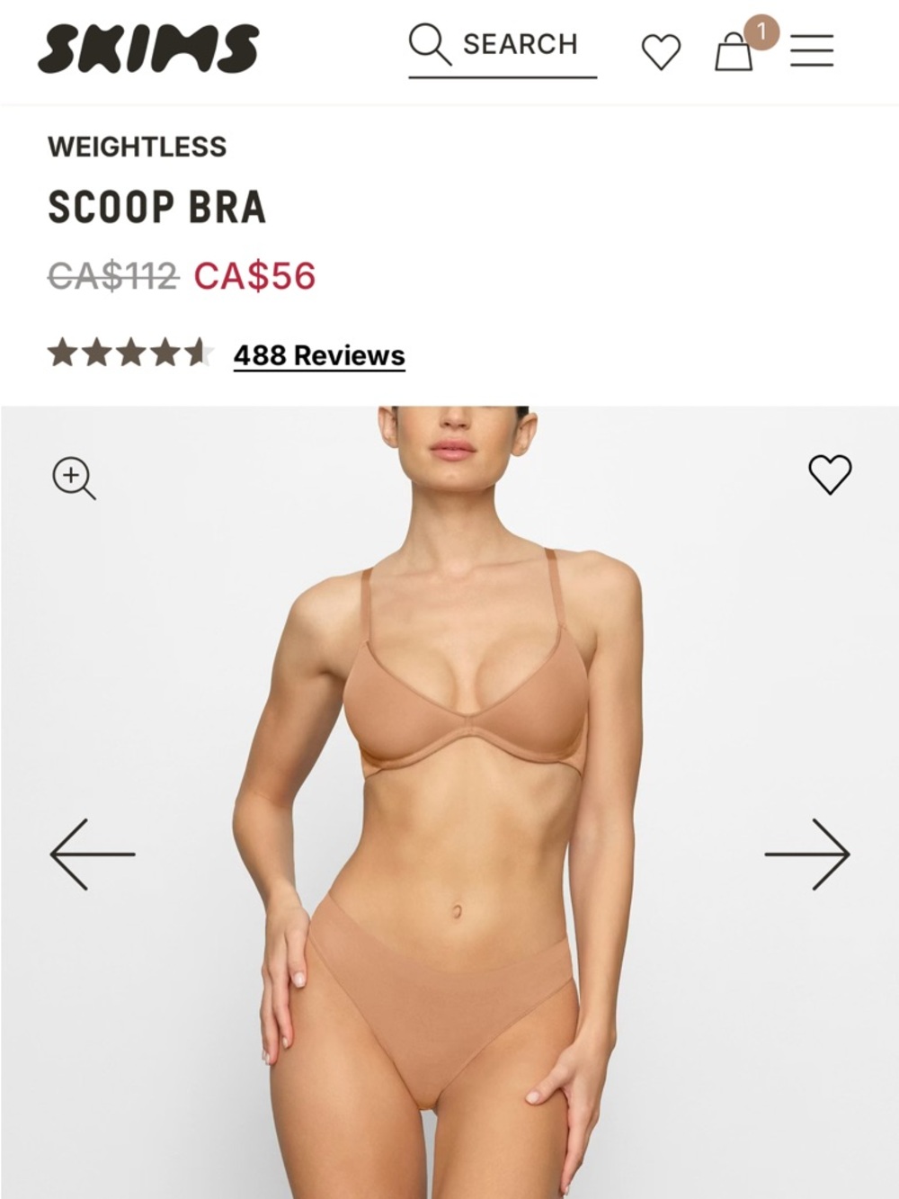New SKIMS Scoop Bra in Ochre